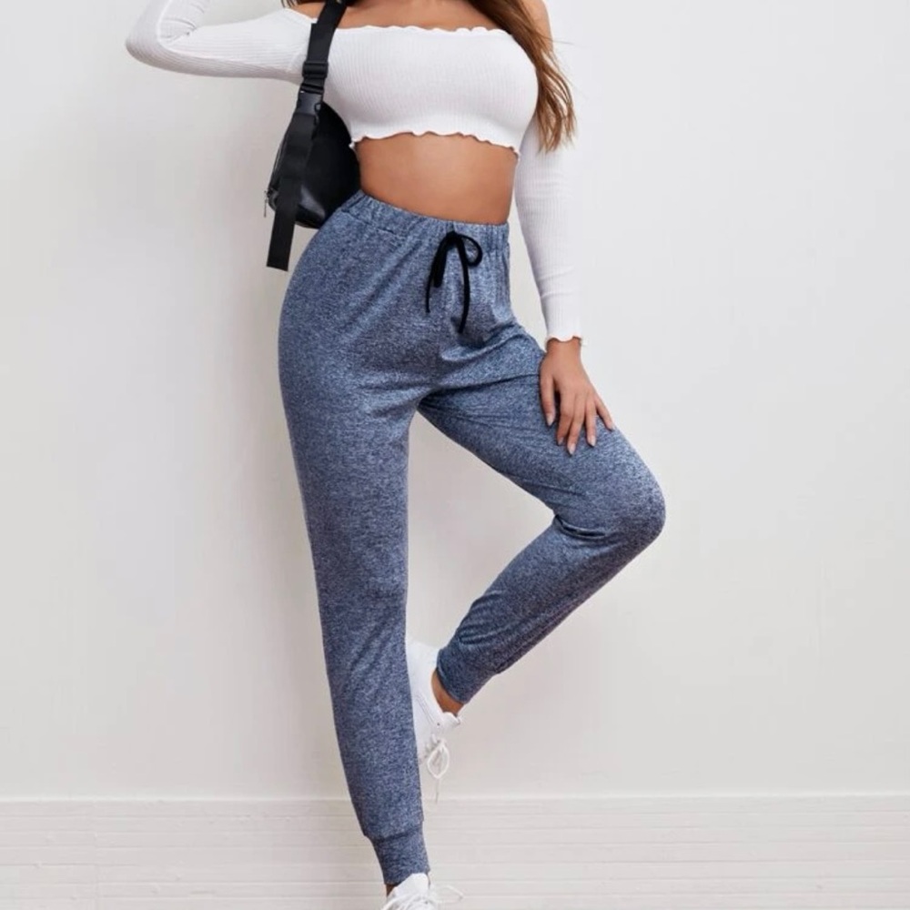 SHEIN Unity Knot Waist Marled Jogger/Sweatpants